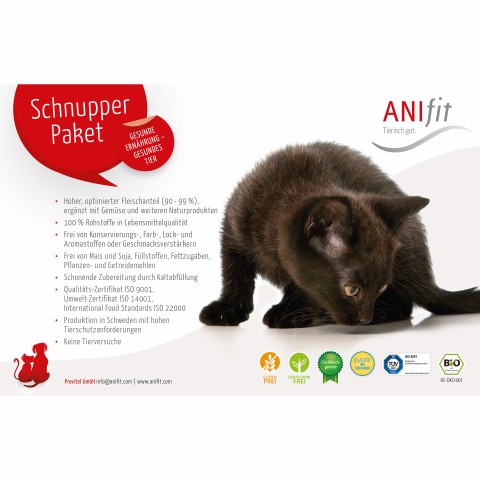 Cat Wet pet food Cat Trial Package (Schnupperpaket Katzen) 400g 1 Pack with different flavours and samples -2- Anifit